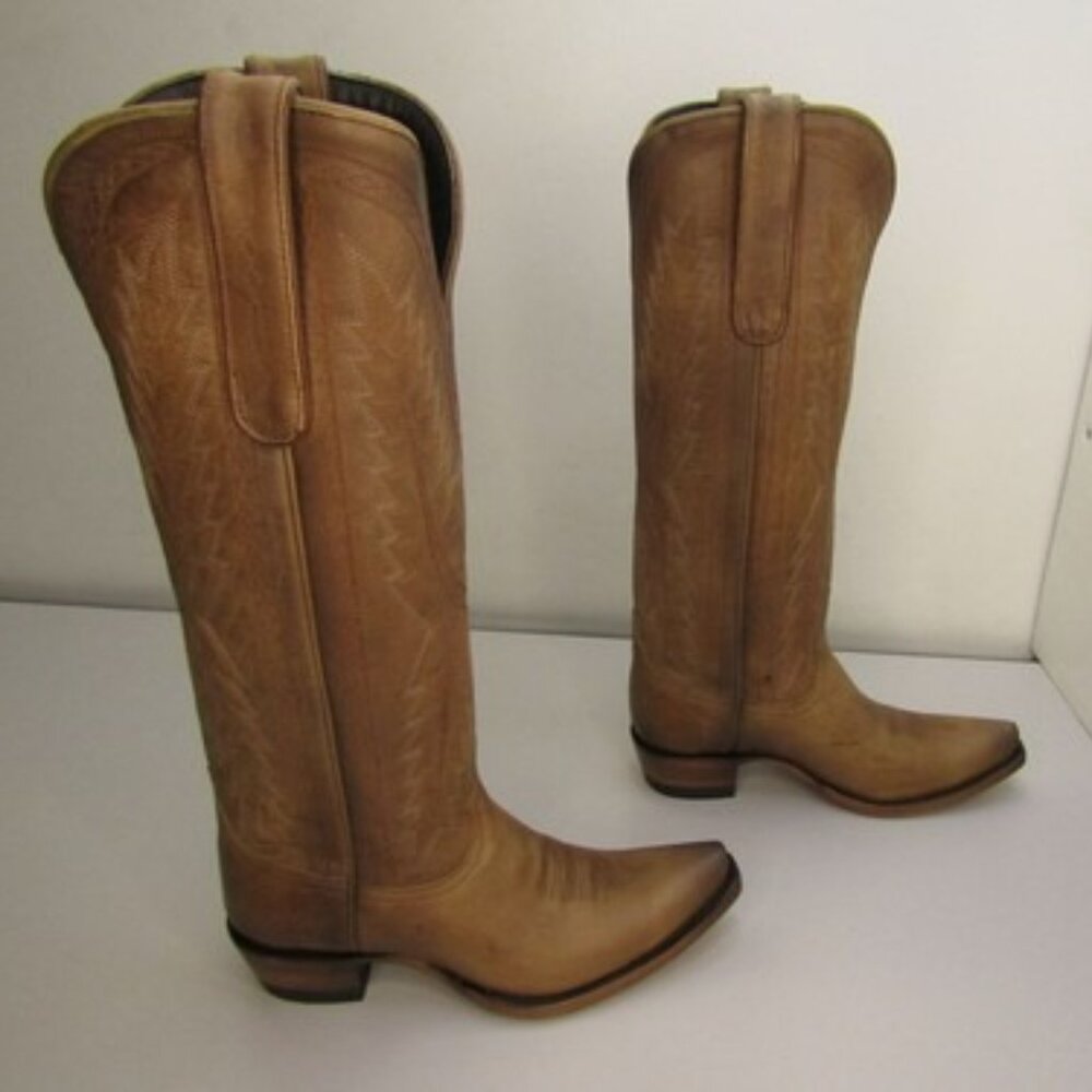 NEW ALLENS Jena Cowboy Boots – Cognac –